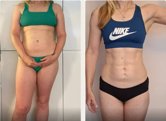 Client before and after progress photos