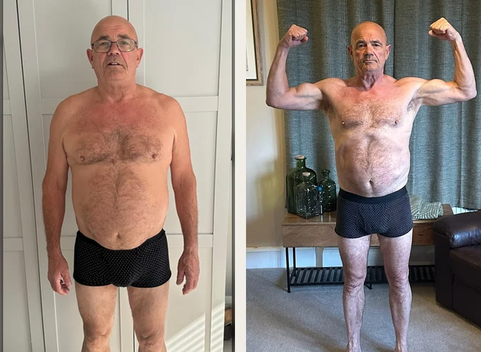 Client before and after progress photos